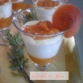 Crème au mascarpone sur compotée d'abricots.