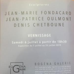Bogéna Galerie 6/23 Juillet 2019  JM Fondacaro JP Oulmont D Chetboune