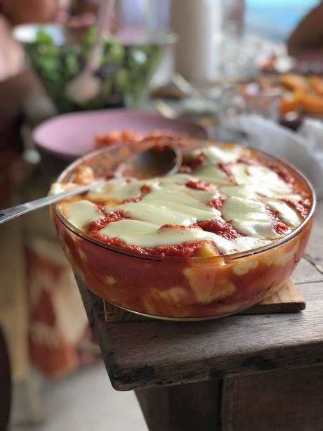 Gnocchis maison et sauce tomate en gratin de mozzarella