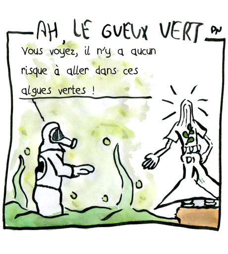 AH LE GUEUX VERT Strip de Zéda pour illustrer chronique 7BD sur ALGUES VERTE L'HISTOIrE INTERDITE par Leraud et Van Hove chez Delcourt