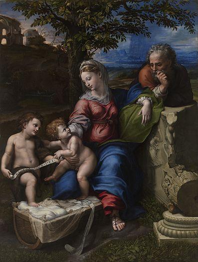 Raphael 1518 Sainte Famille sous le chene Prado Madrid