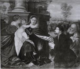 DJ 1535-65 Polidoro de Renzi Sacra Famiglia con santa Caterina d'Alessandria e donatore Gemaldegalerie Alte Meister, Kassel