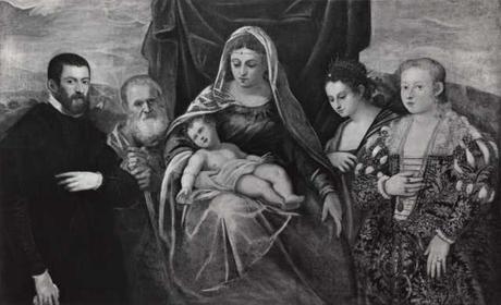 _DJ 1550-55 Tintoret Sacra Famiglia con santa Caterina d'Alessandria e donatori coll priv