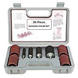 Meilleures ponceuses à tambour pour 2019 Kit ponceuse à tambour - Jeu d'outils pour ponceuse à tambour à poncer, avec étui, pour perceuse, 20pcs