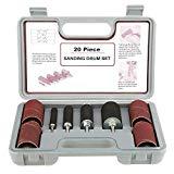 Meilleures ponceuses à tambour pour 2019 Trousse à Outils Ponceuse à Tambour de Ponçage 20pcs Manches de Ponçage avec Étui pour Perceuse à Colonne