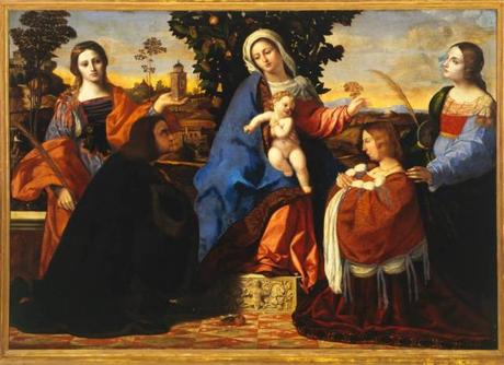 1510 Palma, Jacopo Il Vecchio Sacred Conversation with Saints Barbara and Christine Galleria Borghese, Rome