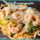 Tagliatelles sauce courgette et crevettes au citron Tagliatelles sauce courgette et crevettes au citron
