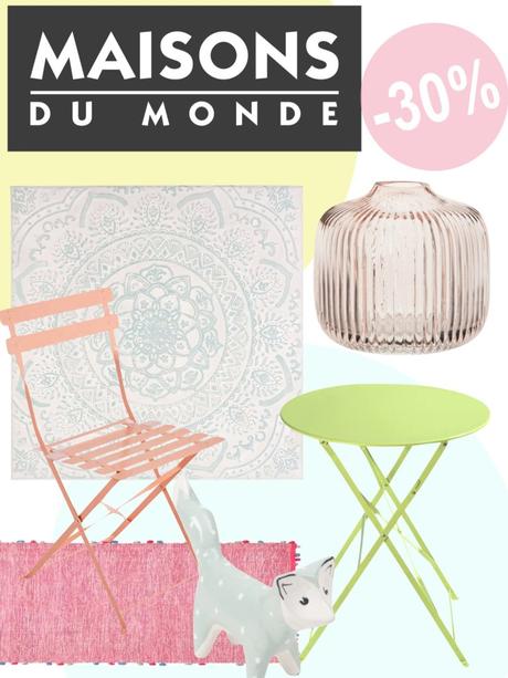 soldes couleurs blush clairs pastels table de jardin chaise tapis vase cadre - blog déco - clemaroundthecorner