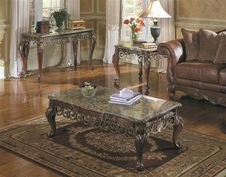 marble coffee table sets rich warm cherry wood marble coffee table set