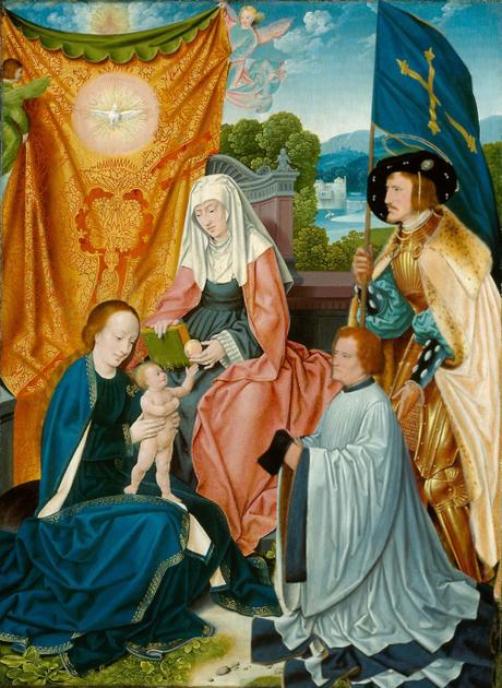 1520 ca bartholomaus-bruyn-lancien vierge-a-lenfant-avec-sainte-anne-saint-gereon-et-un-donateur Art Institute of Chicago modifie
