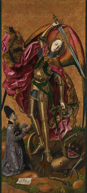 1468 San Michele trionfa sul diavolo. Bartolome Bermejo National Gallery