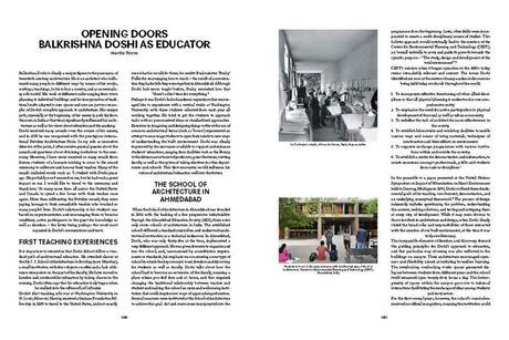 BALKRISHNA DOSHI – ARCHITECTURE FOR THE PEOPLE BALKRISHNA DOSHI – ARCHITECTURE FOR THE PEOPLE