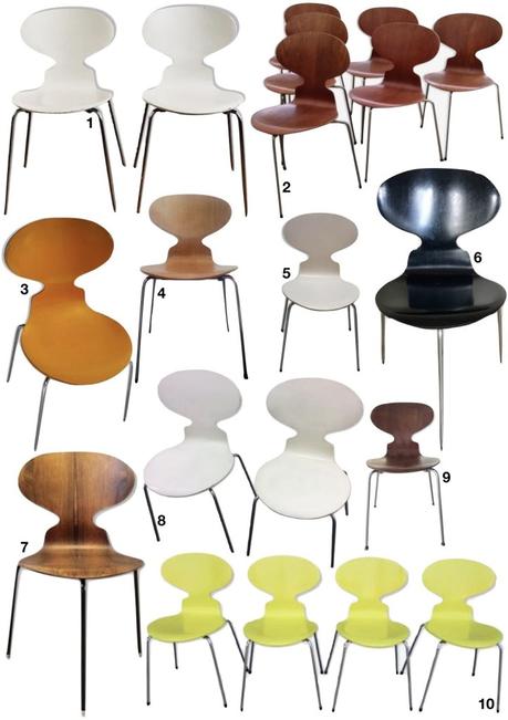 chaise fourmi d'Arne Jacobsen vintage occasion - blog déco - clem around the corner