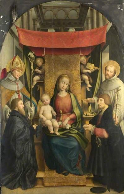 Giovenone, Gerolamo, 1486/1487-1555; The Virgin and Child with Saints and Donors