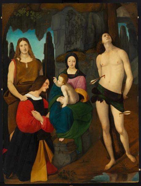 1508, Boltraffio, Madonne de Lodi avec le donateur Bassiano Da Ponte Musee des Beaux Arts, Budapest