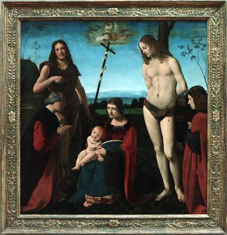 1500 Pala Casio Giovanni Antonio Boltraffio Saints John The Baptist and Sebastian Between Two Donors Girolamo et Giacomo Casio Louvre Paris