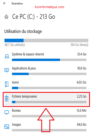 Supprimer les fichiers temporaires Windows 10