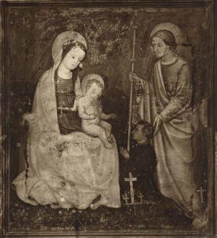 1410-40 Anonimo veronese sec. XV, San Giacomo Maggiore presenta il donatore alla Madonna con Bambino Chiesa di S. Anastasia, Verona