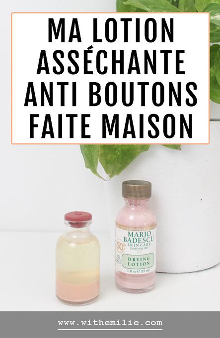 Ma lotion asséchante anti-boutons faite maison