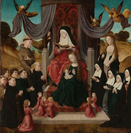 1490-1500 Virgin and Child with Saint Anne and Saints Francis and Lidwina, with Donors , Master of the Saint John Panels