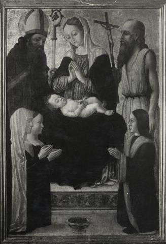 1475 - 1550 Anonimo lombardo Madonna con Bambino in trono tra santi e donatori loc inconnue
