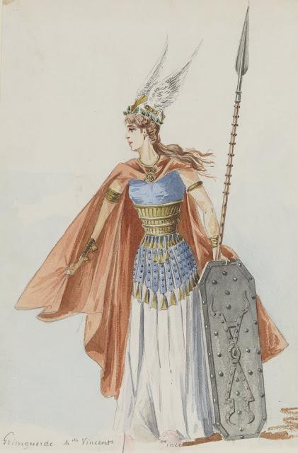 La Walkyrie Grimgerde -Une maquette de costume par Charles Bianchini (1893)
