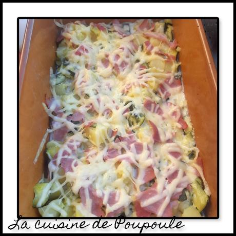 Cocotte de courgettes et pommes de terre au jambon