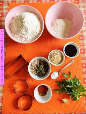 Biscuits apéritifs aux 3 saveurs (Vegan)