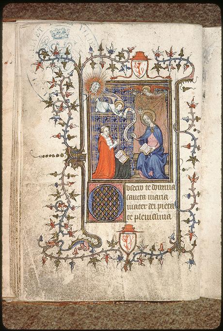 1387 avant Pierre de Luxembourg priant la Vierge de l'Annonciation Avignon - BM - ms. 0207