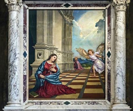 7 Les donateurs dans l’Annonciation 1519 Titien Duomo_(Treviso)_-_Interior_-_Annunciation