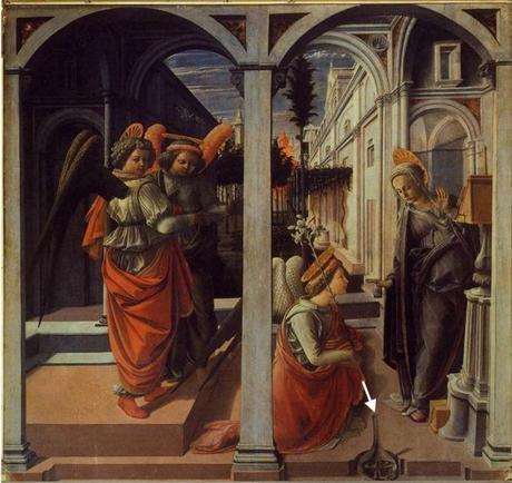1445 Filippo_Lippi_-_Annunciation Martelli Basilique de San Lorenzo Florence schma