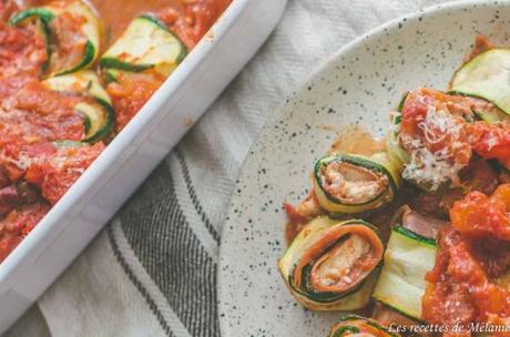 Roulés de courgette à la ricotta et jambon de parme