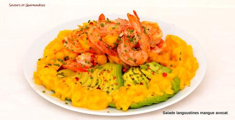 Salade de langoustines à la mangue et à l’avocat selon G. Ramsay. Salade de langoustines à la mangue et à l’avocat selon G. Ramsay.