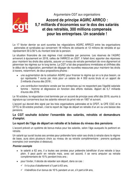 CGT Territoriaux Argenteuil: Accord de principe AGIRC ARRCO : un ...