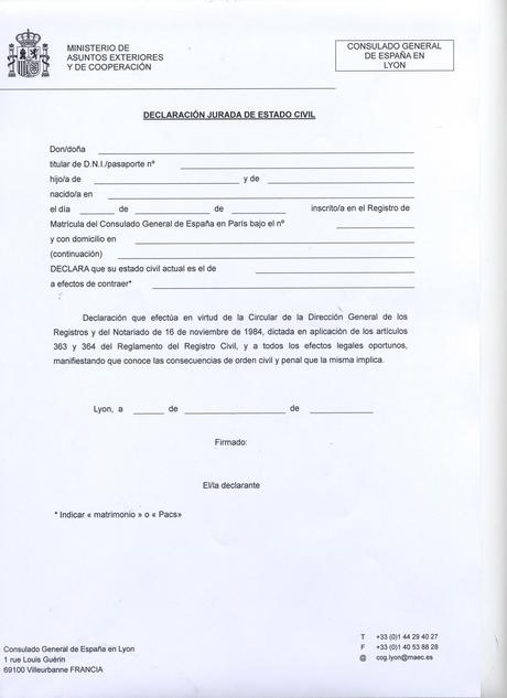 Traduction certifiée espagnol certificat de célibat | Trad'Assermentée
