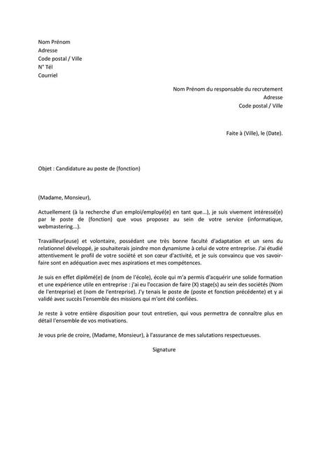 lettre de présentation d’entreprise  Paperblog