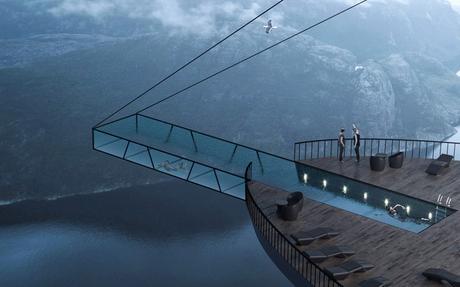 Norvège : un concept d’hôtel vertigineux accroché à une falaise