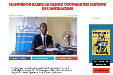sur l’ignoble récupération de la mort de #MamoudouBarry par l’ #Incorrect #racisme