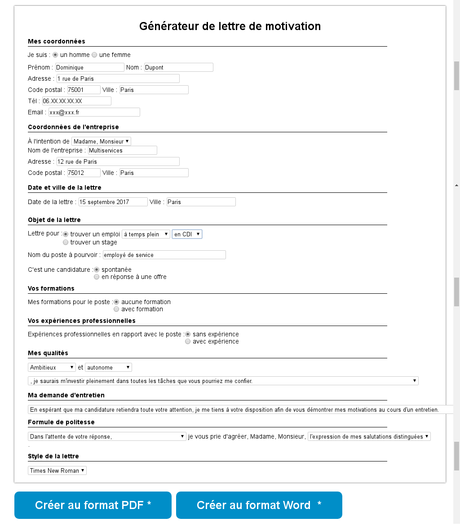 Faire une lettre de motivation gratuite à imprimer en ligne ...