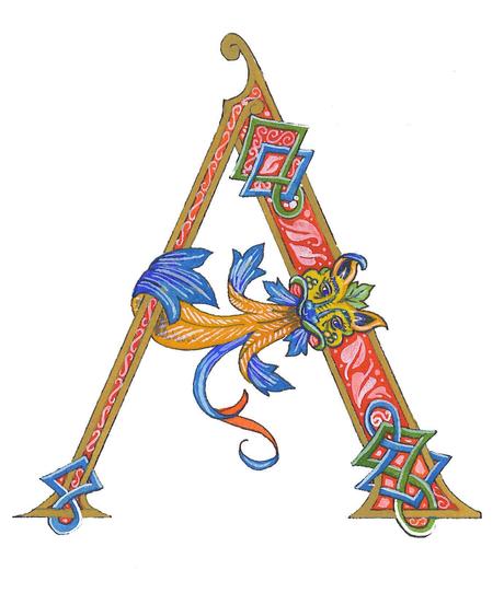 medieval A | Lettering | Calligraphie alphabet, Alphabet gothique ...