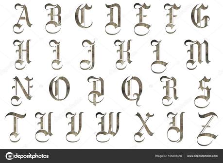 Lettres de relance médiévale Renaissance gothique Alphabet ...