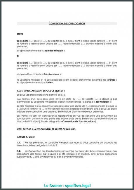 Idéal Lettre Type Résiliation D'Un Bail Commercial Convention De ...