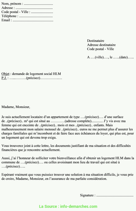Briliant Exemple De Lettre De Demande De Logement Pour Handicapé ...