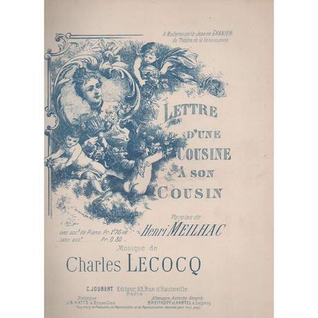 Lettre d'une cousine à son cousin de Charles Lecocq, Partition chez ...
