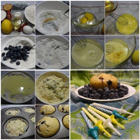 PETITS GÂTEAUX AUX BLEUETS / BLUEBERRY MUFFINS / MAGDALENAS DE ARÁNDANOS /  مافن بالتوت الأزرق