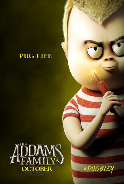 Affiches personnages US pour La Famille Addams de Conrad Vernon et Greg Tiernan