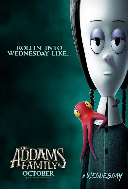 Affiches personnages US pour La Famille Addams de Conrad Vernon et Greg Tiernan