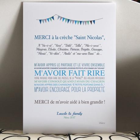 Image of Affiche Merci à la crèche | accessoires enfants | Cadeaux ...