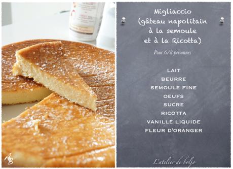 Migliaccio (gâteau napolitain  à la semoule et à la Ricotta)