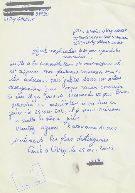 lettre d’excuse absence pole emploi  À Voir
